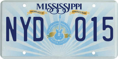 MS license plate NYD015