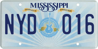 MS license plate NYD016