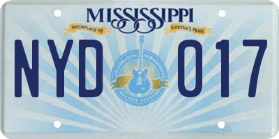 MS license plate NYD017