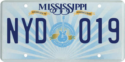 MS license plate NYD019