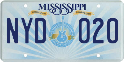 MS license plate NYD020