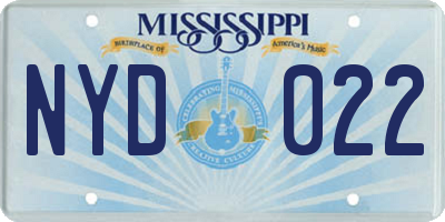 MS license plate NYD022