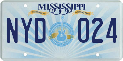 MS license plate NYD024