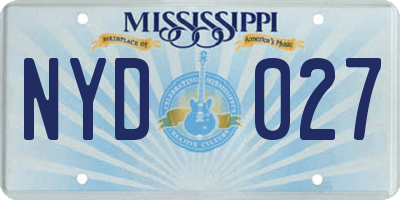 MS license plate NYD027