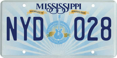 MS license plate NYD028