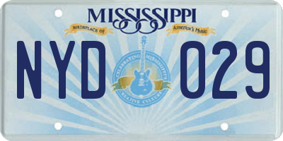 MS license plate NYD029