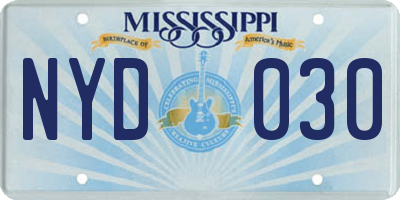 MS license plate NYD030