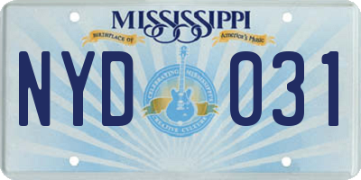 MS license plate NYD031