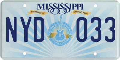 MS license plate NYD033