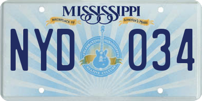 MS license plate NYD034