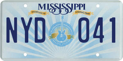 MS license plate NYD041