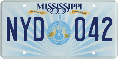 MS license plate NYD042