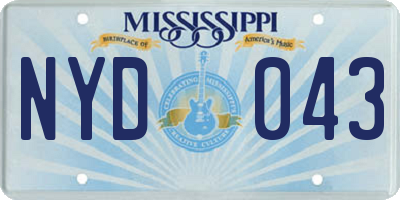 MS license plate NYD043
