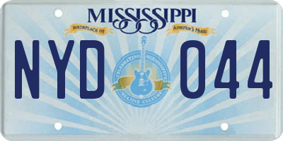MS license plate NYD044