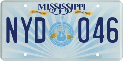 MS license plate NYD046