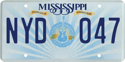 MS license plate NYD047