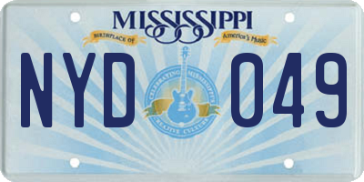 MS license plate NYD049