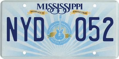 MS license plate NYD052