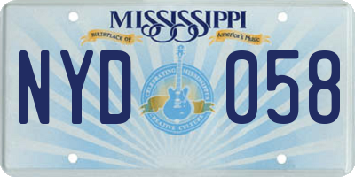 MS license plate NYD058