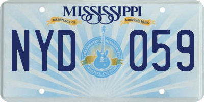 MS license plate NYD059