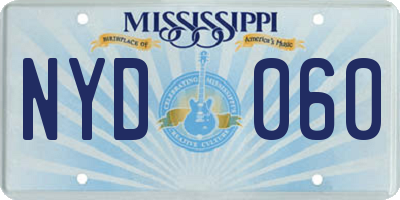 MS license plate NYD060