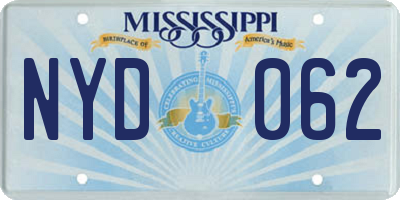 MS license plate NYD062