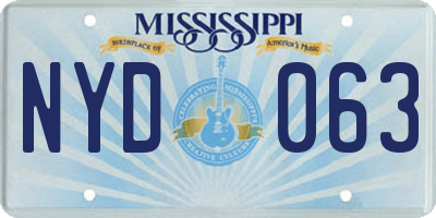 MS license plate NYD063