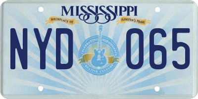 MS license plate NYD065
