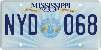MS license plate NYD068