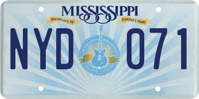 MS license plate NYD071