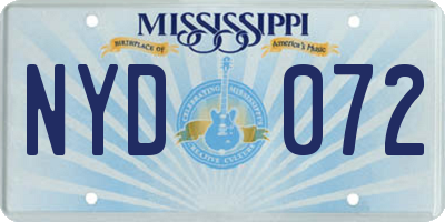 MS license plate NYD072