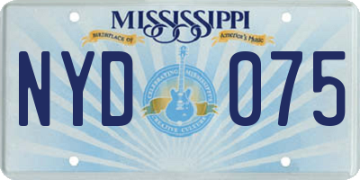 MS license plate NYD075