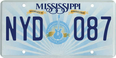 MS license plate NYD087