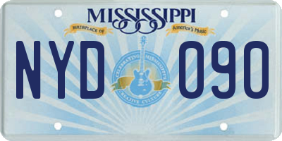 MS license plate NYD090