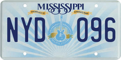 MS license plate NYD096