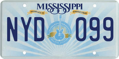 MS license plate NYD099