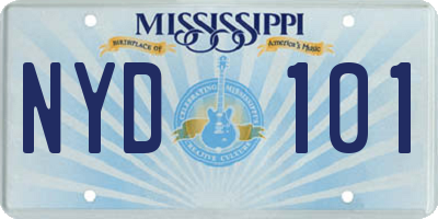 MS license plate NYD101