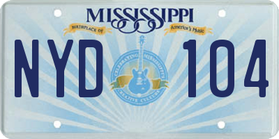 MS license plate NYD104
