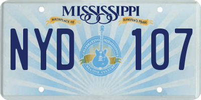 MS license plate NYD107