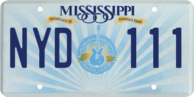 MS license plate NYD111