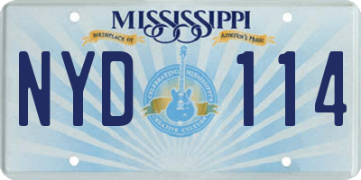 MS license plate NYD114