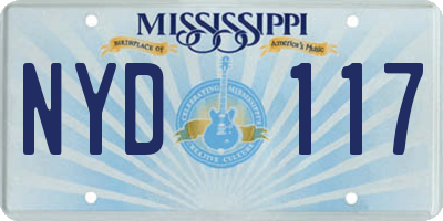 MS license plate NYD117