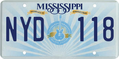 MS license plate NYD118