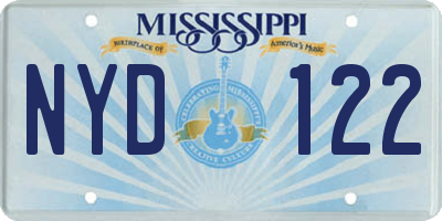 MS license plate NYD122