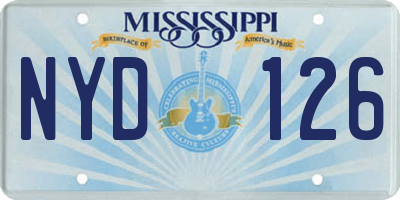 MS license plate NYD126