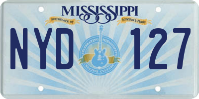 MS license plate NYD127