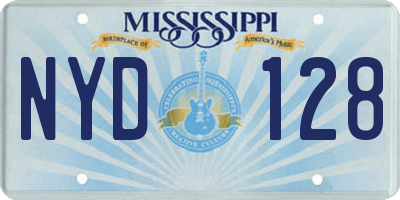 MS license plate NYD128