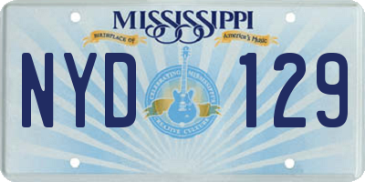 MS license plate NYD129