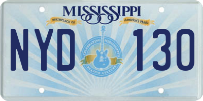 MS license plate NYD130