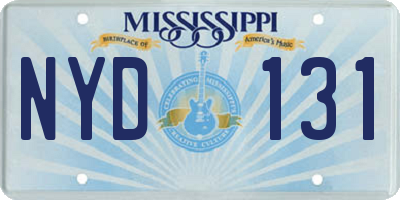 MS license plate NYD131